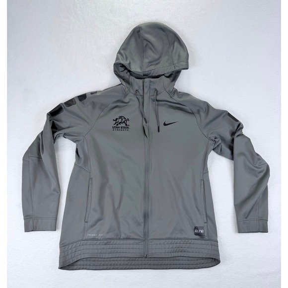 Nike Other - Nike Elite‎ Therma-Fit Utah State Strength Full Zip Hoodie Mens XL Grey NCAA